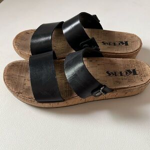 Korks sandals black slides size 7